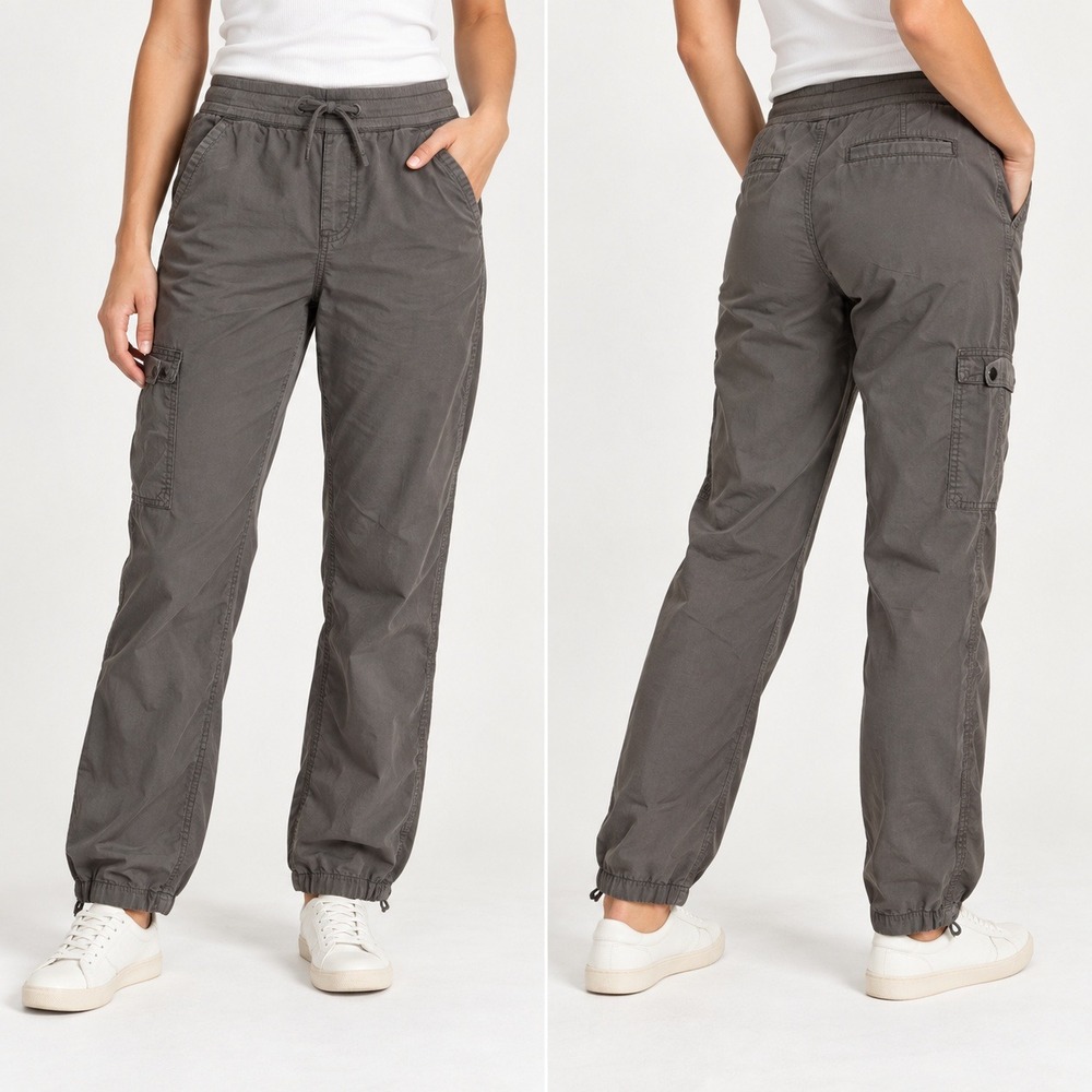 LL Bean Cargo Pants Womens Medium Gray Hiking Utility Gorpcore Outdoor Everyday